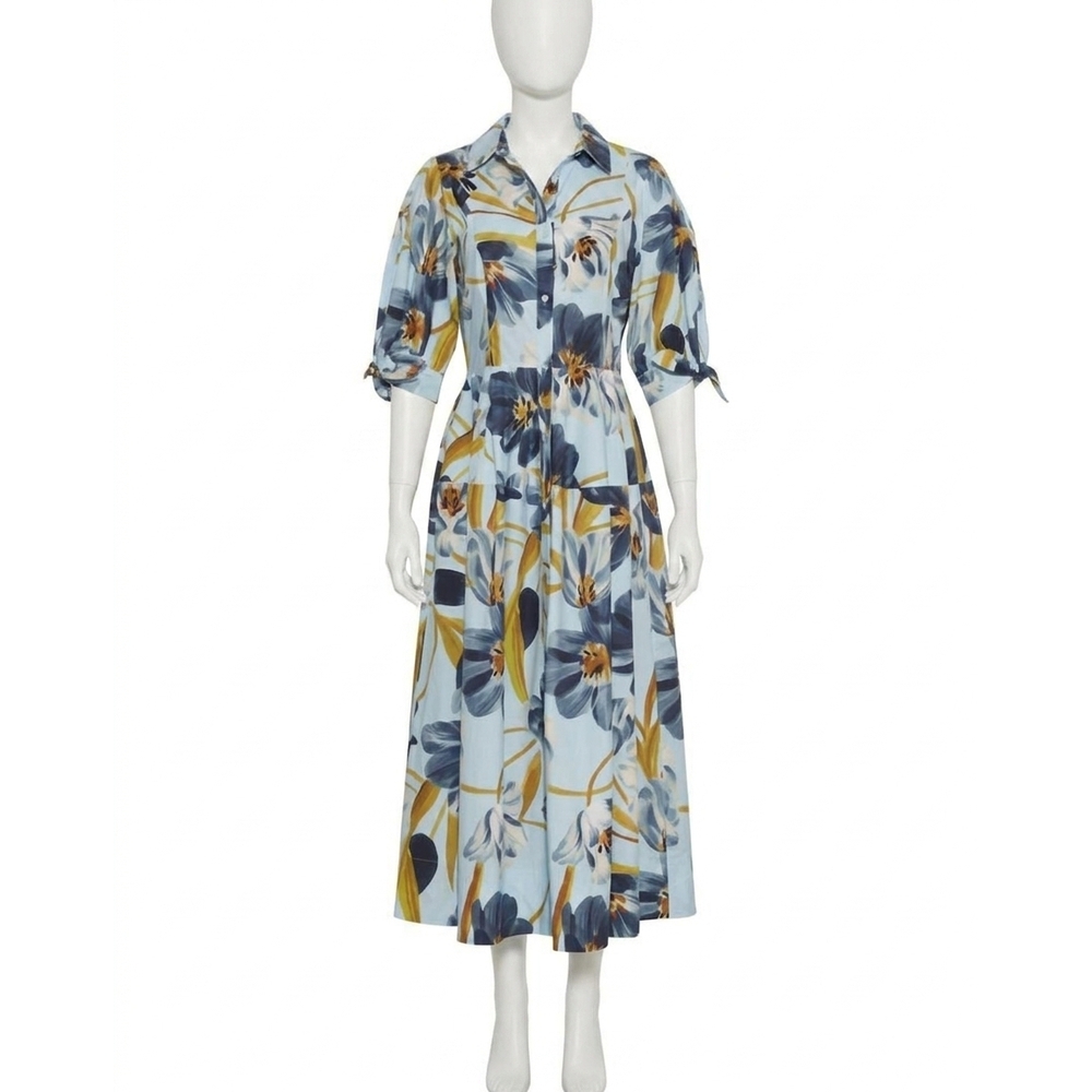 NEW CARA CARA women's caro midi dress in blue
